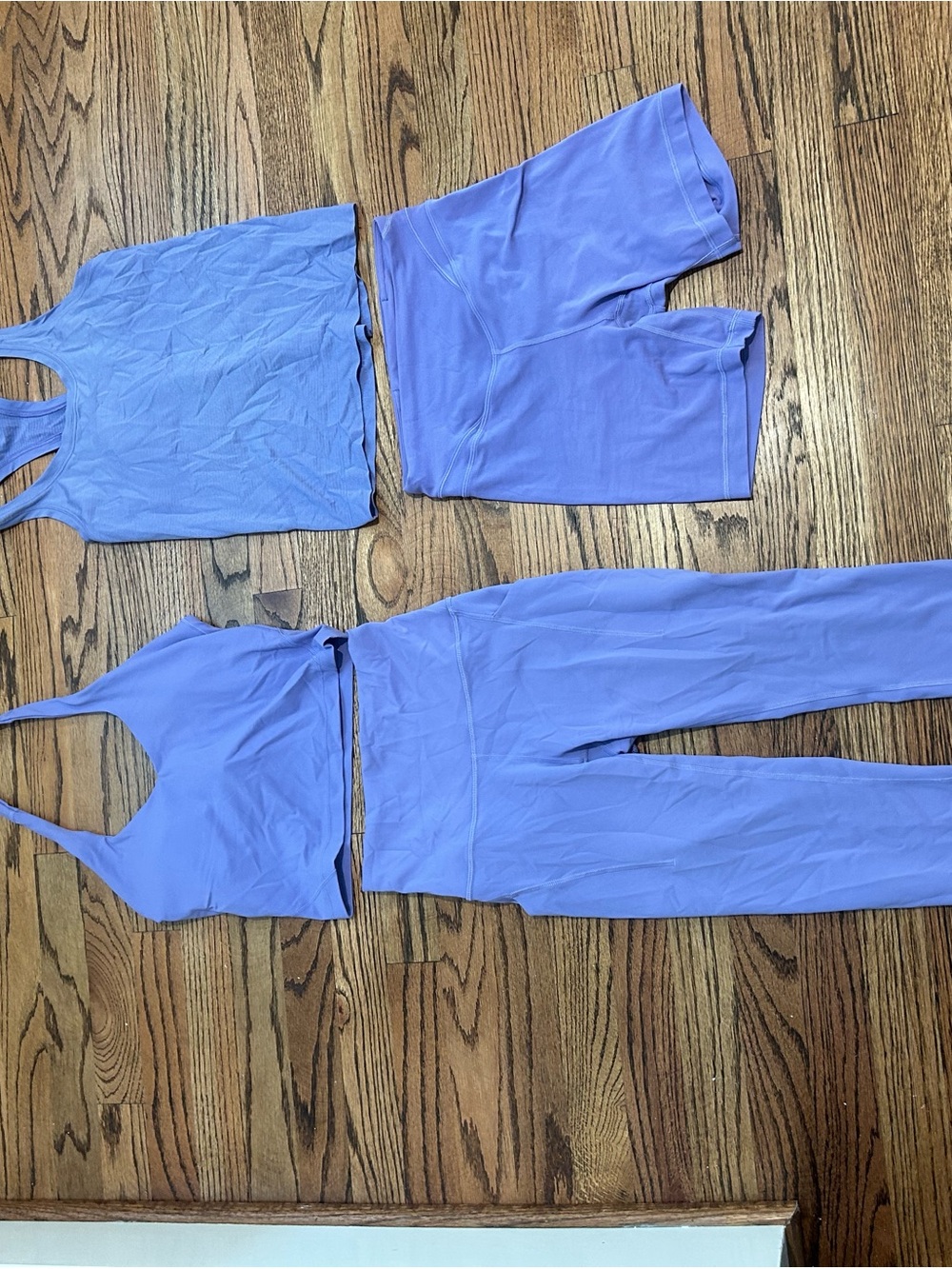 lululemon athletica Lavender/Pastel Purple Active Set - Tanks, Shorts & Leggings